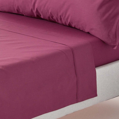 Homescapes Plum Egyptian Cotton Flat Sheet 200 Tc, Double - image 1
