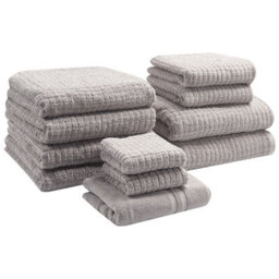 Beliani Set Of 11 Towels Atai Cotton Light Grey