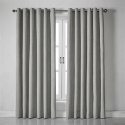 Luxury Living Linen Look Eyelet Ring Top Blackout Curtains Slate - thumbnail 2
