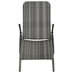 Walplus Folding Sun Lounger Poly Rattan Grey - thumbnail 2