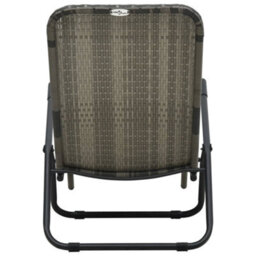 Walplus Folding Sun Lounger Poly Rattan Grey - thumbnail 5