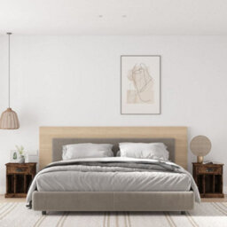 Berkfield Elegant Bedside Cabinets 2 Pcs Smoked Oak 43X36X50 Cm - thumbnail 2