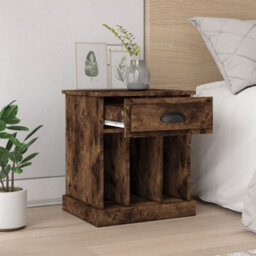 Berkfield Elegant Bedside Cabinets 2 Pcs Smoked Oak 43X36X50 Cm - thumbnail 3