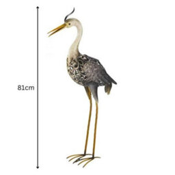 Marco Paul Solar Powered Light Up Heron With Led Lights Copper Effect Metal Garden Animal Sculptures - thumbnail 4