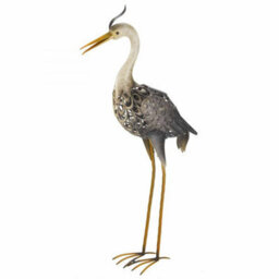 Marco Paul Solar Powered Light Up Heron With Led Lights Copper Effect Metal Garden Animal Sculptures - thumbnail 3
