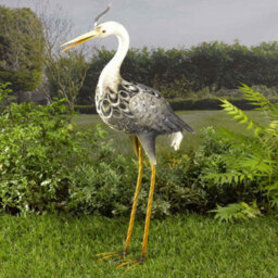 Marco Paul Solar Powered Light Up Heron With Led Lights Copper Effect Metal Garden Animal Sculptures - thumbnail 2