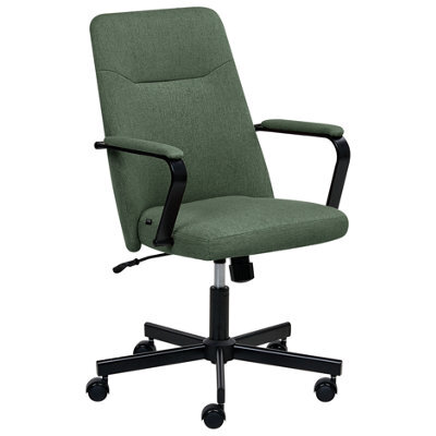 Beliani Office Chair Caroga Fabric Dark Green - image 1