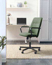 Beliani Office Chair Caroga Fabric Dark Green - thumbnail 2