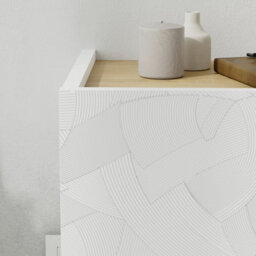 Decortie Floating Bedside Table W/drawer, Underneath Led Light Handleless Modern Nightstand Wall-Mounted Storage Bedroom,white-Oak - thumbnail 6