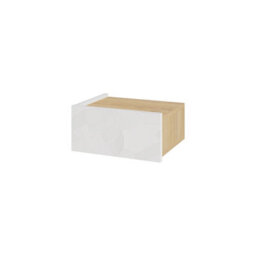 Decortie Floating Bedside Table W/drawer, Underneath Led Light Handleless Modern Nightstand Wall-Mounted Storage Bedroom,white-Oak - thumbnail 2