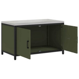 Berkfield Kitchen Storage Cabinet With Shelf With Door Olive Green Steel - thumbnail 5