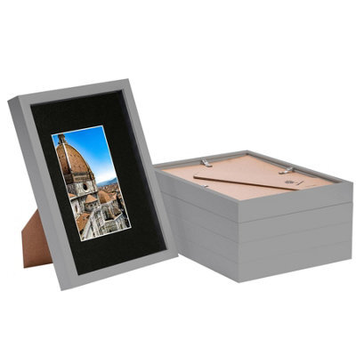 "Nicola Spring 3D Shadow Box Frames With A5 Mount - A4 (8"" X 12"") - Grey/black - Pack Of 5" - image 1
