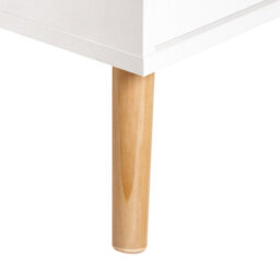 Wyld And Coco Scandihome 6-Drawer Chest Of Drawers White With Oak Legs, Compact Modern Bedroom Storage (W100 X D39 X H80Cm) - thumbnail 8
