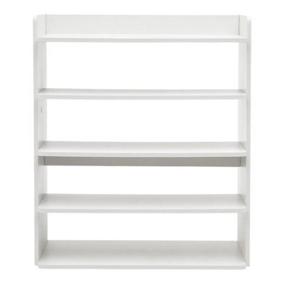 5 Tier White Wooden Shoe Cabinet Storage Rack Footwear Organizer Compact Space Shelves - image 1