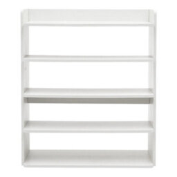 5 Tier White Wooden Shoe Cabinet Storage Rack Footwear Organizer Compact Space Shelves - thumbnail 1