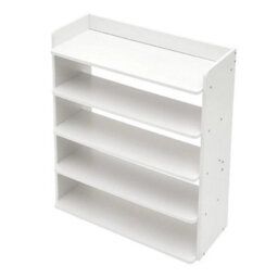5 Tier White Wooden Shoe Cabinet Storage Rack Footwear Organizer Compact Space Shelves - thumbnail 5