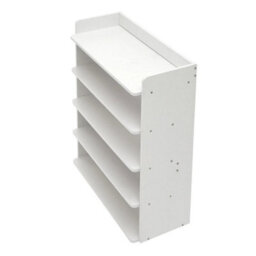 5 Tier White Wooden Shoe Cabinet Storage Rack Footwear Organizer Compact Space Shelves - thumbnail 4