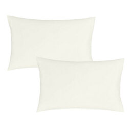 Bianca Fine Linens 180 Thread Count Egyptian Cotton Standard 50X75Cm Pack Of 2 Pillow Cases With Envelope Closure Cream - thumbnail 4