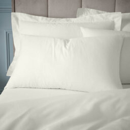 Bianca Fine Linens 180 Thread Count Egyptian Cotton Standard 50X75Cm Pack Of 2 Pillow Cases With Envelope Closure Cream