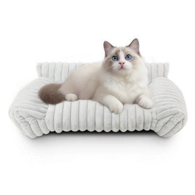 White 60Cm Dog Sofa Bed Cat Beds For House Cats Soft And Fluffy Cat Sofa Bed Small Dog Bed - image 1