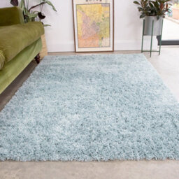 Loomed Duck Egg Blue Thick Soft Shaggy Area Rug 200X290Cm - thumbnail 3