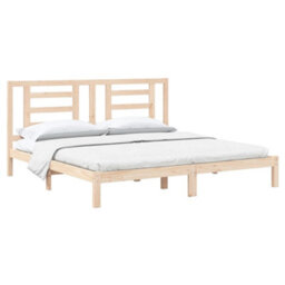 Berkfield Bed Frame Solid Wood Pine 200X200 Cm - thumbnail 3