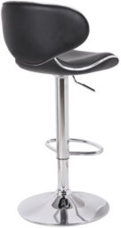 Lamboro Carcaso Breakfast Bar Stool, Single, Adjustable Swivel Gas Lift, Chrome Footrest, Kitchen & Home Bar Stools, Black - thumbnail 4