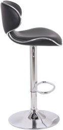 Lamboro Carcaso Breakfast Bar Stool, Single, Adjustable Swivel Gas Lift, Chrome Footrest, Kitchen & Home Bar Stools, Black - thumbnail 2