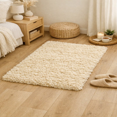 Uetian Light Beige Small Size Area Rug 5Cm Thick Pile For Smaller Space Light Beige ( 80X150) - image 1