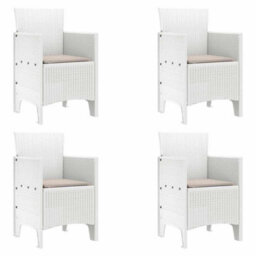 Berkfield Garden Dining Set 5 Pcs White - thumbnail 4