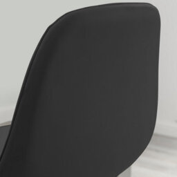 Furniturebox Uk 2X Counter Stools - Corona Black Faux Leather Dining Chair Silver Metal Legs - Minimalist Industrial Scandi Style - thumbnail 4