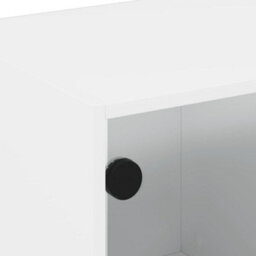 Berkfield Tv Cabinet With Glass Doors White 68X37X42 Cm - thumbnail 9