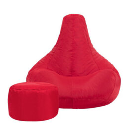 Icon Dalton Adults High Back  Indoor Outdoor Bean Bag Chair & Footstool Pouffe Red - thumbnail 4