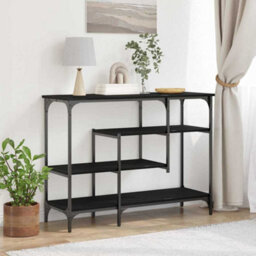 Walplus Console Table With Shelf Black Oak 100 X 35 X 75 Cm
