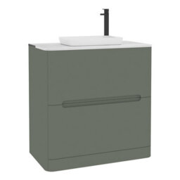 Royal Bathrooms Venice 800mm Sage Green Freestanding Bathroom Countertop Vanity Unit 2 Drawer With Qubix Basin - thumbnail 7