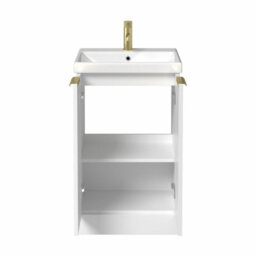 Affine Fluted 500mm Bathroom Vanity Unit Basin Floorstanding Cupboard Soft Close White - thumbnail 5