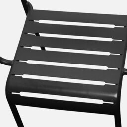 Sweeek - Set Of 2 Stackable Steel Garden Armchairs Amelia Anthracite 50.4X53X79.5 Cm - thumbnail 4