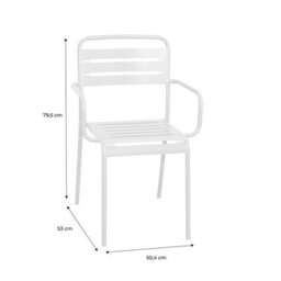 Sweeek - Set Of 2 Stackable Steel Garden Armchairs Amelia Anthracite 50.4X53X79.5 Cm - thumbnail 7