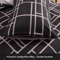 Pamposh 3 Pcs Single Duvet Cover Set With Matching Black Single Fitted Sheet Extra Deep Pocket Ultrasoft Premium Microfibre - thumbnail 7