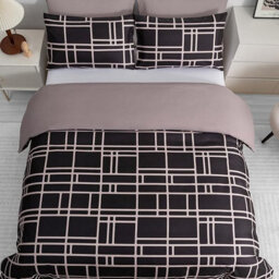 Pamposh 3 Pcs Single Duvet Cover Set With Matching Black Single Fitted Sheet Extra Deep Pocket Ultrasoft Premium Microfibre - thumbnail 6