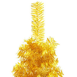 Berkfield Slim Artificial Half Christmas Tree With Stand Gold 180 Cm - thumbnail 6