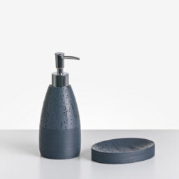 Beliani 5-Piece Bathroom Accessories Set Yarapa Dark Blue - thumbnail 4