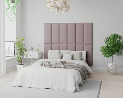 Aspire Easymount Wall Mounted Upholstered Panels, Modular Diy Headboard In Plush Velvet Fabric, Blush (Pack Of 4) - image 1