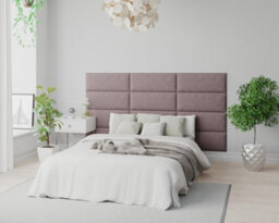 Aspire Easymount Wall Mounted Upholstered Panels, Modular Diy Headboard In Plush Velvet Fabric, Blush (Pack Of 4) - thumbnail 4