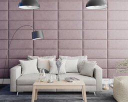 Aspire Easymount Wall Mounted Upholstered Panels, Modular Diy Headboard In Plush Velvet Fabric, Blush (Pack Of 4) - thumbnail 2