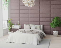 Aspire Easymount Wall Mounted Upholstered Panels, Modular Diy Headboard In Plush Velvet Fabric, Blush (Pack Of 4) - thumbnail 3