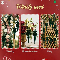 Amorly Green Flocked Finial Ornaments,4Pcs Christmas Tree Hanging Finials With Bow, Soft Texture For Xmas Tree Festive Home Decor - thumbnail 4