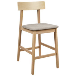 Wyld And Coco Set Of 2 Bar Chairs Light Brown Taupe Rubberwood Seats For Kitchen Island And Breakfast Bar - thumbnail 4