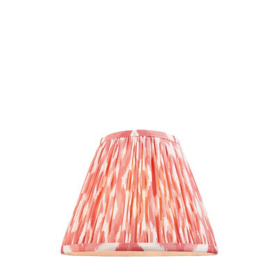 Loops Handcrafted Coral Pink Ikat Lamp Shade - 25Cm Tapered Design For Elegant Home Decor - image 1