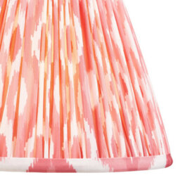 Loops Handcrafted Coral Pink Ikat Lamp Shade - 25Cm Tapered Design For Elegant Home Decor - thumbnail 2